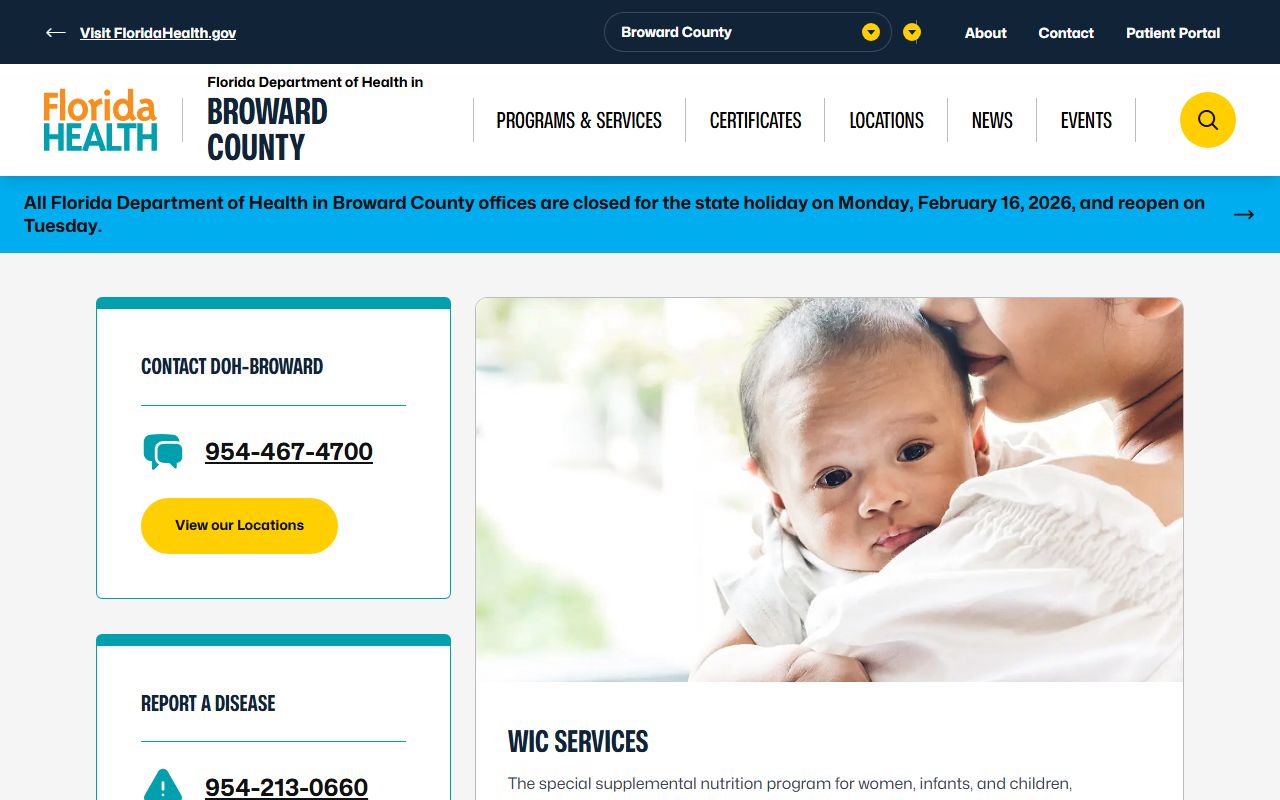 Broward County Health Department main office in Fort Lauderdale