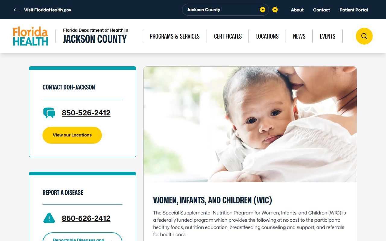 Jackson County Health Department main office in Marianna