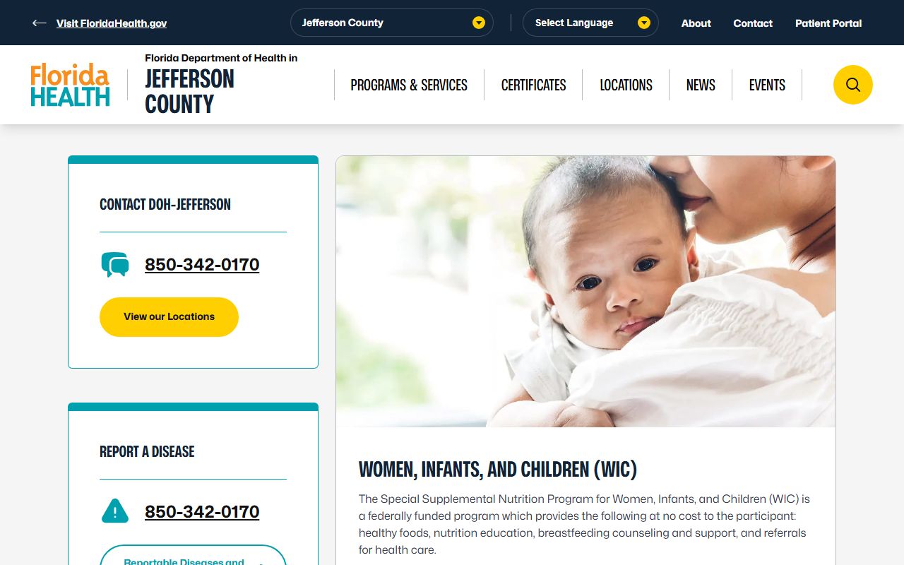 Jefferson County Florida Health Department main office in Monticello