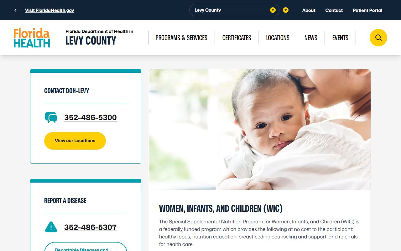 Florida Department of Health Levy County office building in Bronson