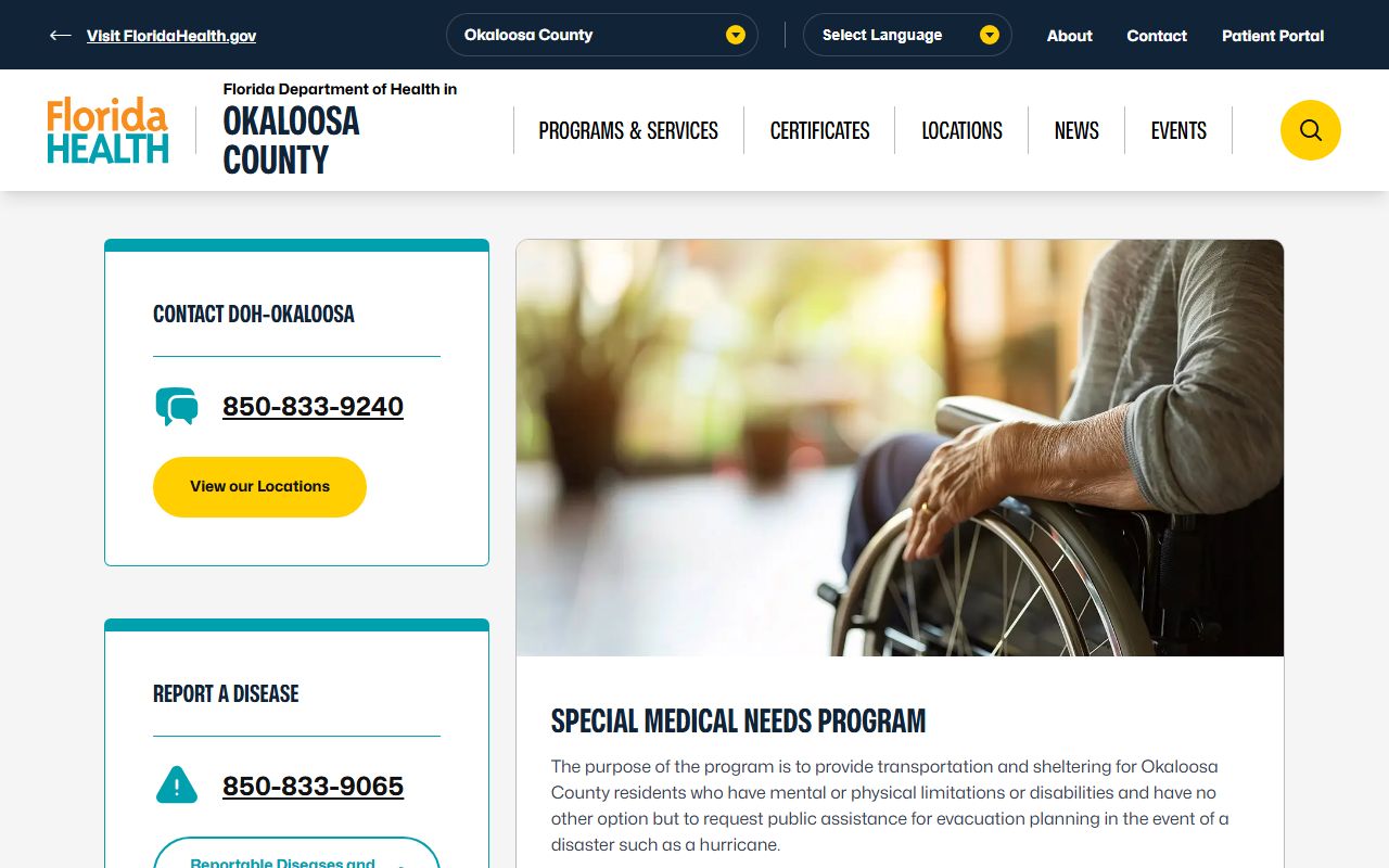 Okaloosa County Health Department office in Fort Walton Beach