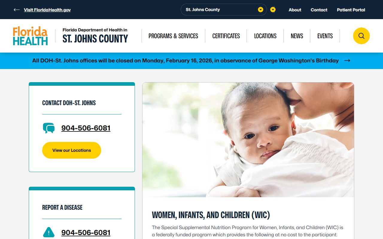 St. Johns County Health Department main office in Saint Augustine