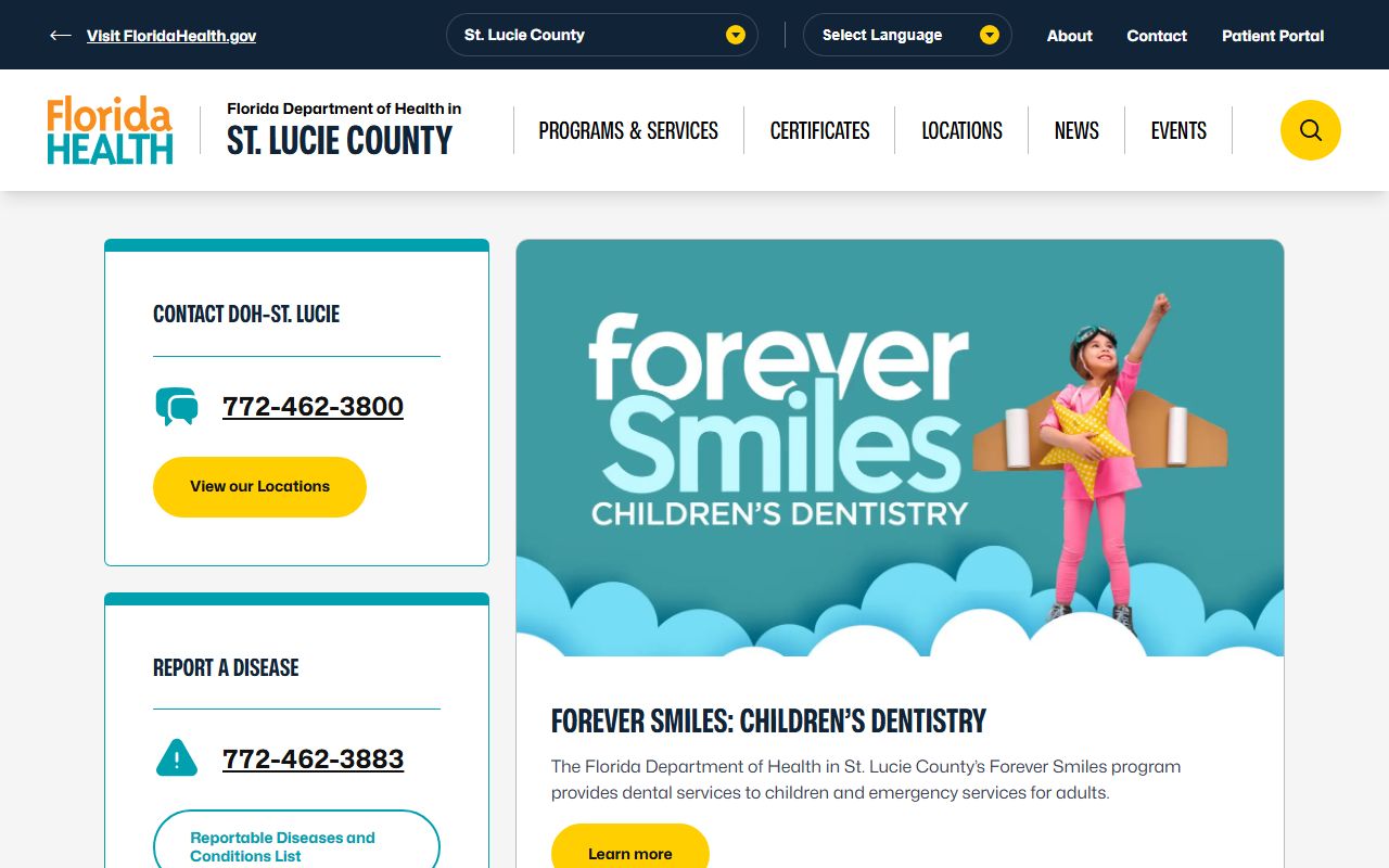 St. Lucie County Health Department main office in Port St. Lucie