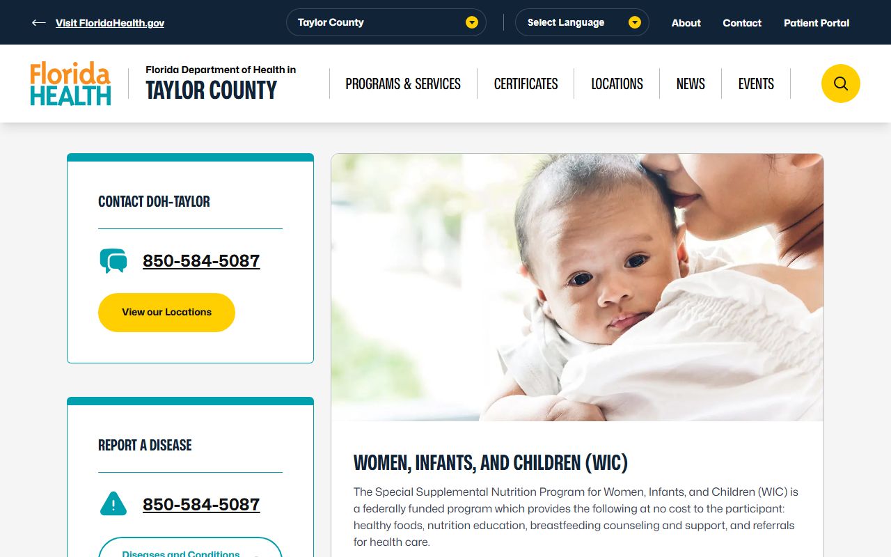 Taylor County Health Department main office in Perry