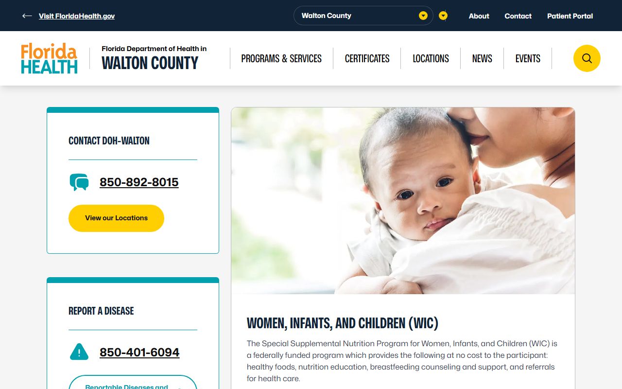 Walton County Health Department office in DeFuniak Springs