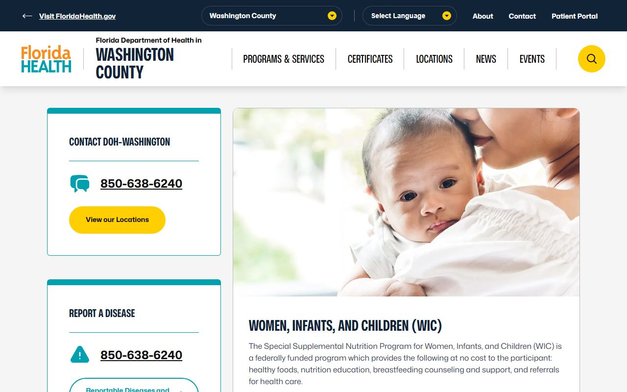 Washington County Health Department office in Chipley